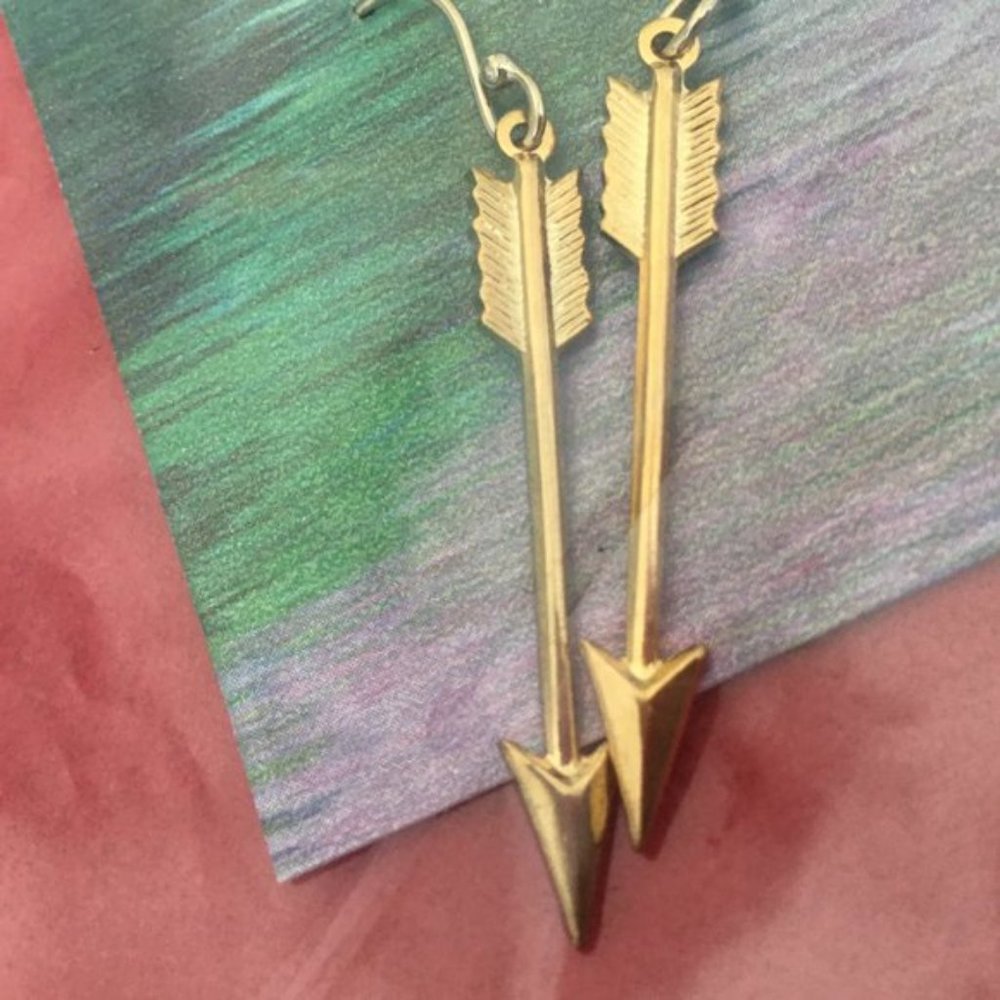 gold arrow earrings
